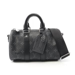 Louis Vuitton Keepall Bandouliere Canvas Leather Monogram Eclipse Reverse
